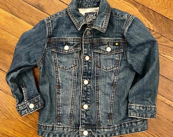 Size 3T Lucky Brand Jean Jacket Kids Youth Pins Patches