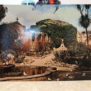 Vintage Souvenir Ansichtkaart van oude missie San Juan Capistrano Junk Journal Efemeri