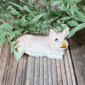 Vintage Bone China Sow Pig Figurine