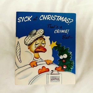 Si sceglie un vintage get well soon card Ephemera Kitsch MCM Animali Christmas Bar Chirurgia Ospedale Malato Antropomorfo Pop Up Infermiera