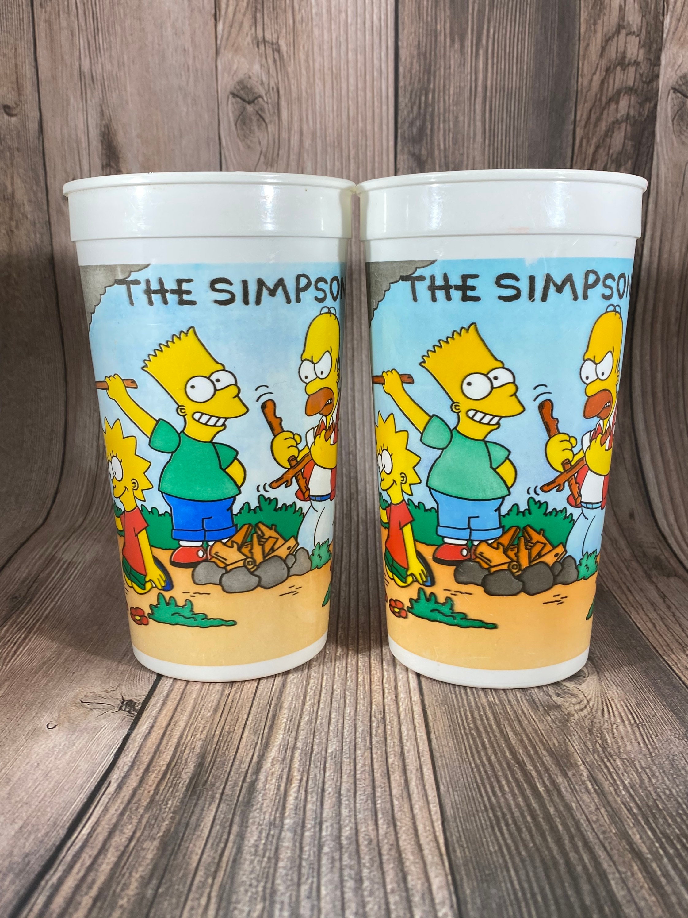 Pair of Vintage 1990 the Simpsons Burger King Plastic Cups Camping HTF  Homer Marge Bart Lisa Maggie - Etsy Finland