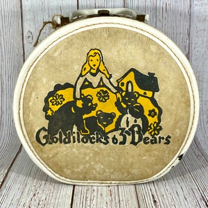 Antique Vintage Goldilocks and The Three Bears Child’s Doll Case Train Case Suitcase