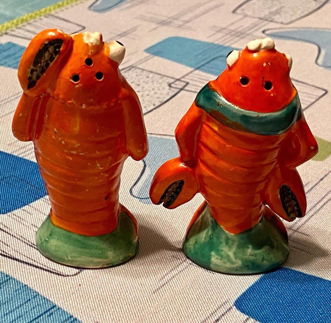 Vintage Anthropomorphic Lobster Salt and Pepper Shakers Kitsch Etsy