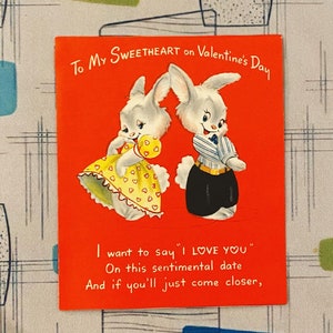 Su elección de una tarjeta vintage del Día de San Valentín Kitsch Efímera San Valentín Antropomórfico Animal Hermano Papá Norcross Bunny Caballo Pop Up