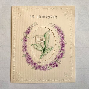 Votre choix NOS vintage Sympathy Card Flowers Funeral Loss Passed Away Death Ephemera Loved One