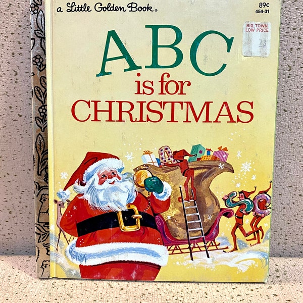 Vintage Children’s Book 1974 ABC is for Christmas A Little Golden Book by Jane Werner Watson