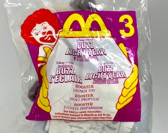 NOS 2001 McDonald es Happy Meal Toy Buzz Lightyear of Star Command Booster Launch Toy Number 3 Vintage