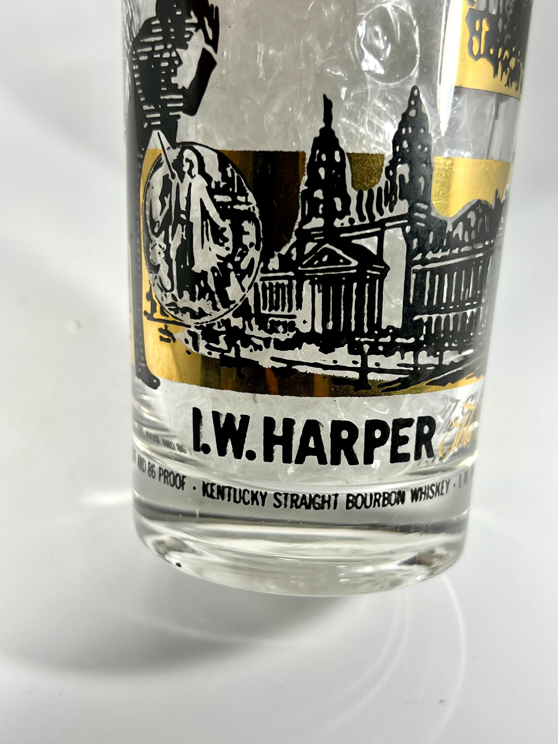 Pair of I.W. Harper Glasses Louisville Kentucky Bourbon 