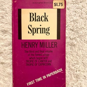 Vintage Book 1963 Black Spring by Henry Miller Paperback