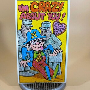 Vintage 1970s Topps Valentine Postkarte Crazy About You Junk Journal Ephemera