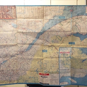 Vintage Quebec Straßenkarte