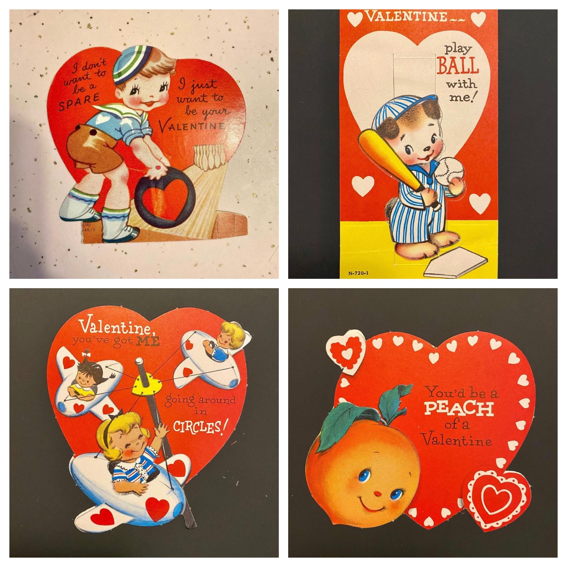 Vintage Valentine's Day Cute Animals - 5 Pack Circle Stickers Decals 3 x 3