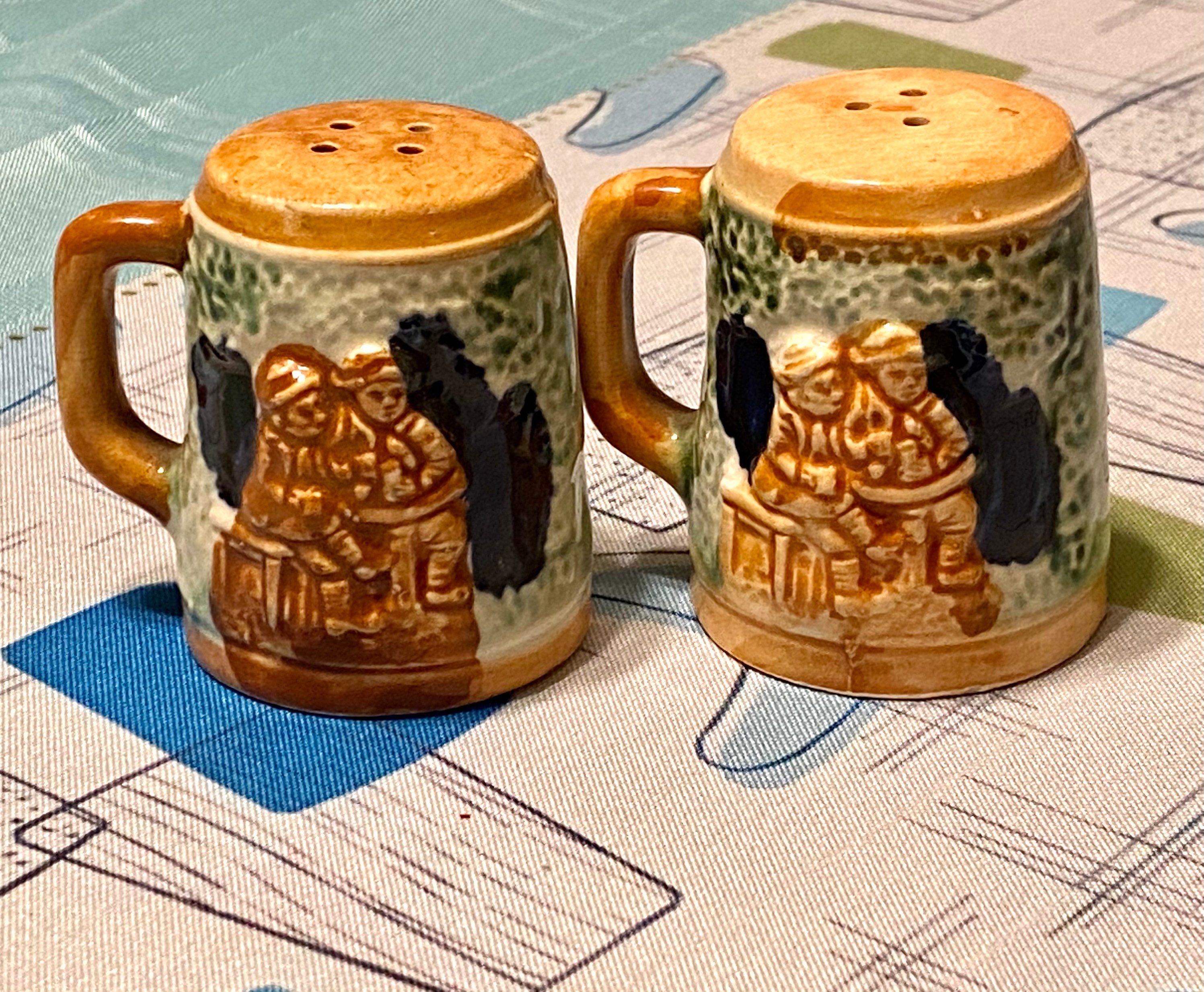 Vintage Mug Shaped Salt and Pepper Shakers Stein Couple People Etsy UK