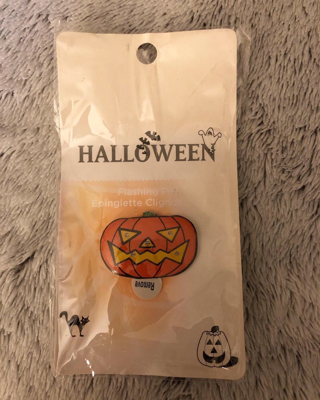 Vintage NOS Flashing Jack O Lantern Halloween Pin JOL Pumpkin ...