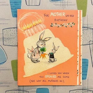 Sua escolha de um cartão vintage para a mãe Aniversário ou Dia dos Namorados Norcross Antropomórfico Kitsch Gato Coelhinho Gatinho Efêmera Mãe