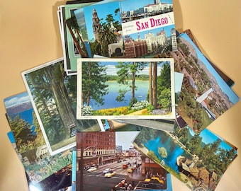 Grand lot de cartes postales souvenirs de Californie vintage Junk Journal Ephemera