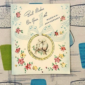 Cartão de aniversário vintage, sua escolha, Ephemera Kitsch, primeiro casamento, parabéns, parabéns