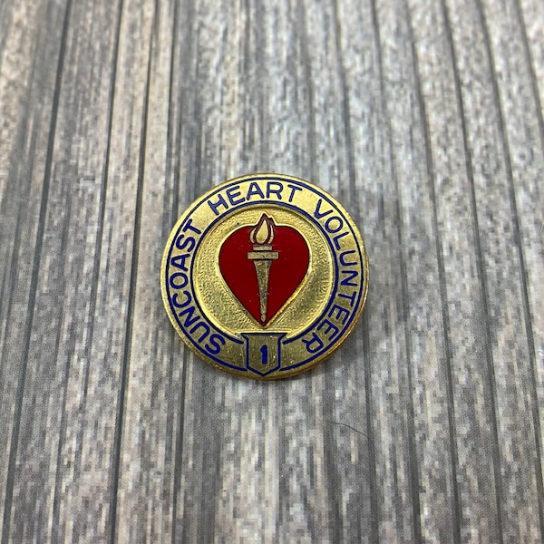 Vintage Suncoast Heart Volunteer Lapel Pin