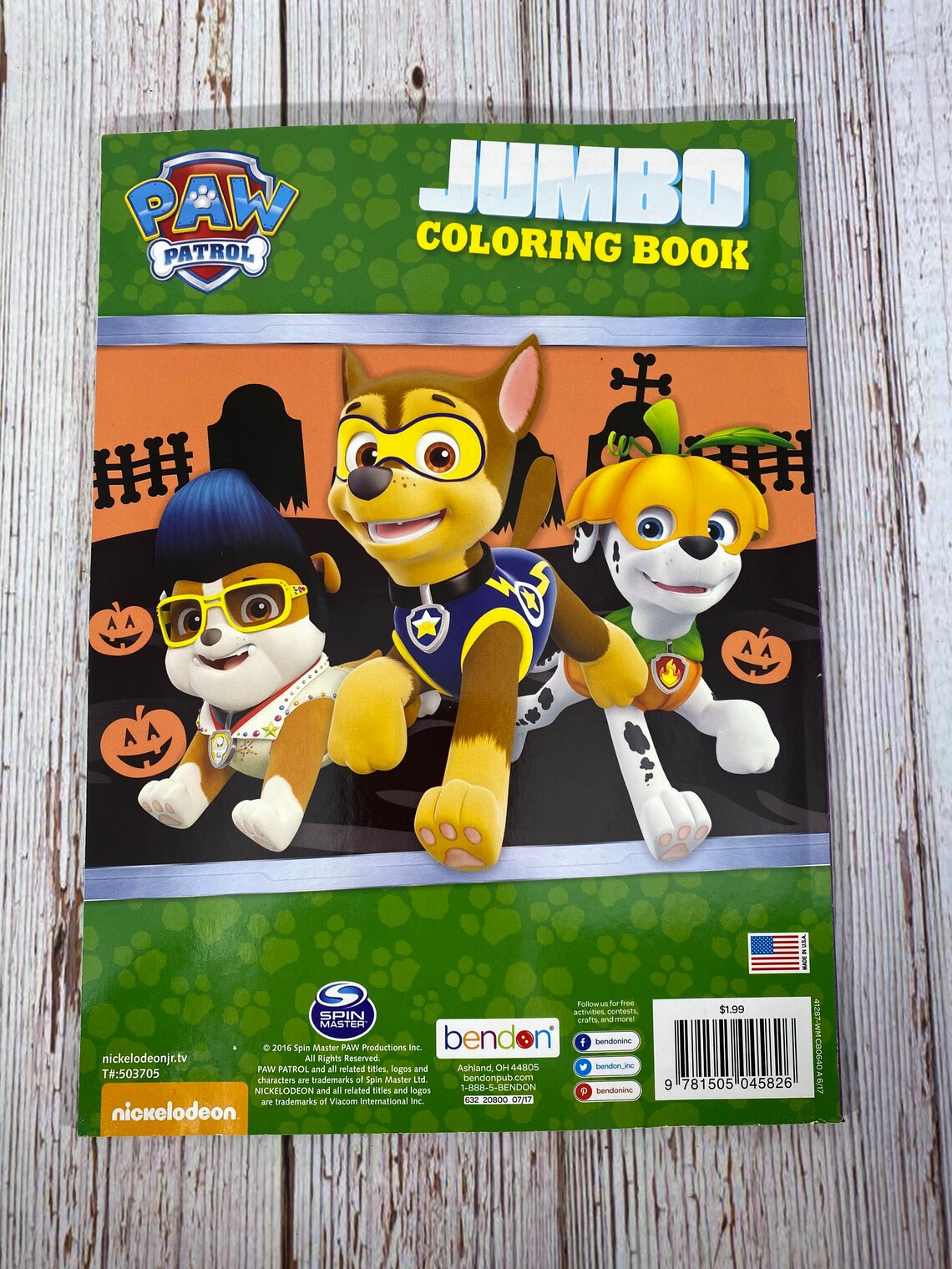 Never Used Paw Patrol Halloween Jumbo Coloring Book Marshall | Etsy