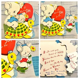 Su elección de una tarjeta vintage del Día de San Valentín Kitsch Antropomórfico Hijo Madre Sobrino Crush Bear Boy Pato Ratón Ratones Efímera