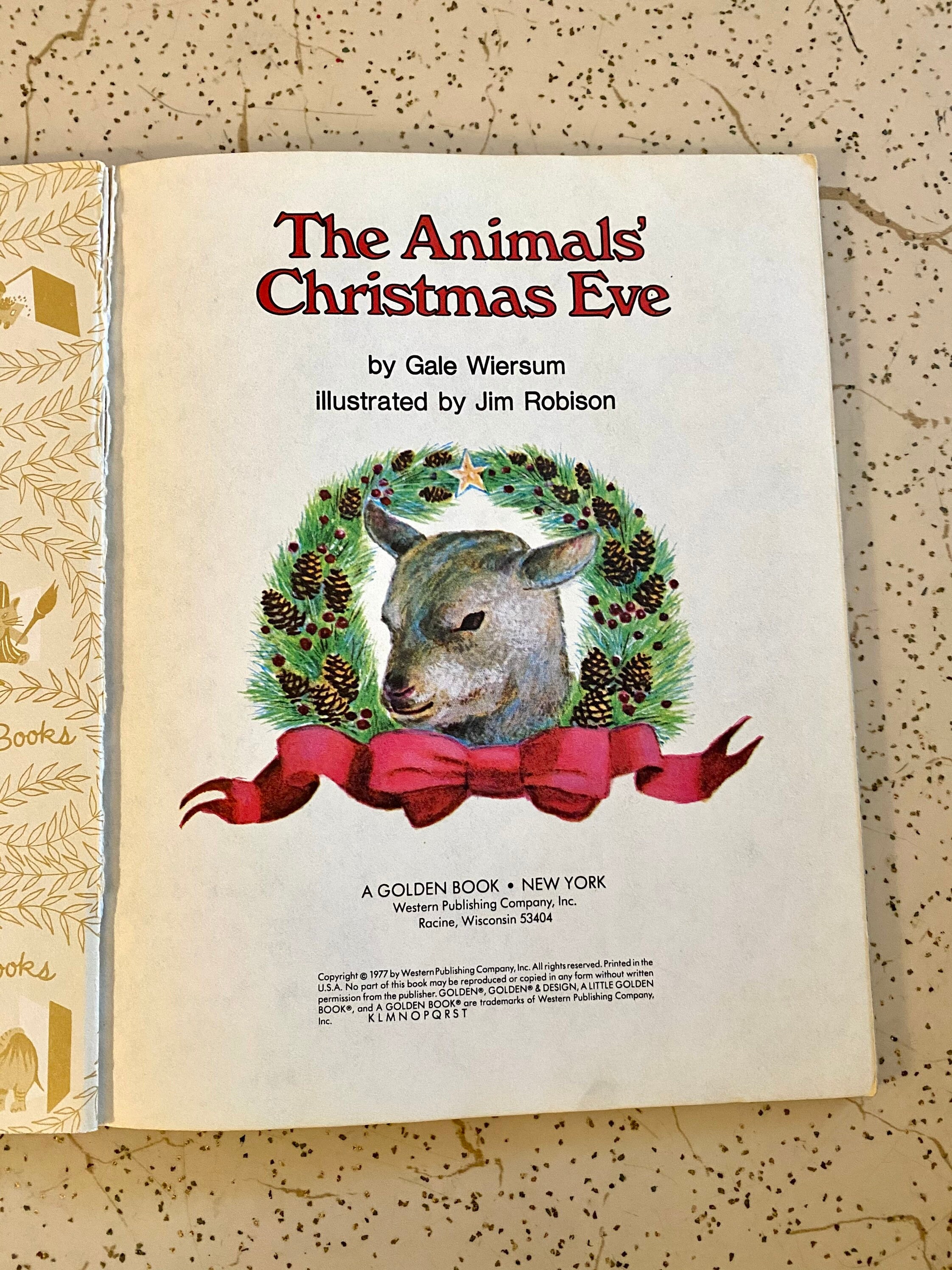 Vintage Petit Livre Dor 1977 La Veille De Noel Des Animaux Etsy France