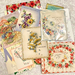 Lot of Flower Themed Greeting Cards Junk Journal Ephemera