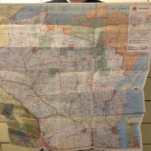 Vintage Wisconsin Road Map