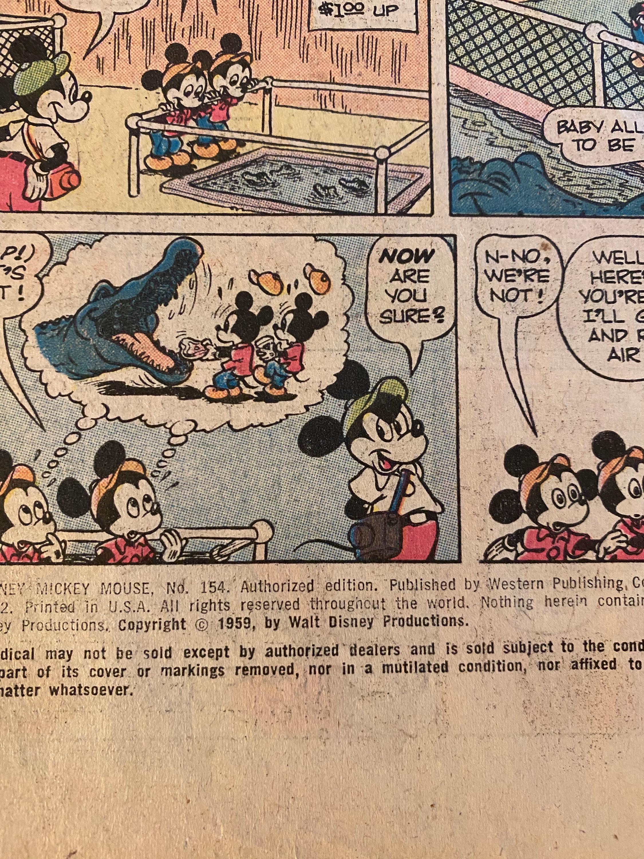 ヴィンテージ ミッキーマウス 1959年 ディズニー コミックブック 第154