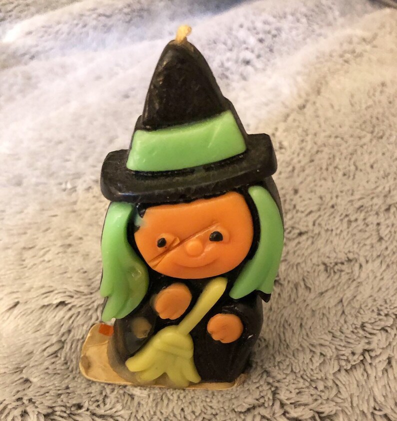 Vintage witch Halloween candle