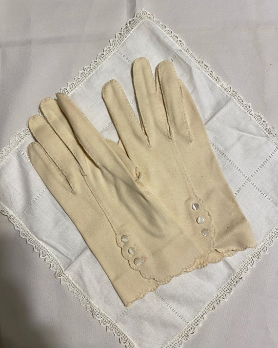 Vintage Off White Dress Gloves - image 1