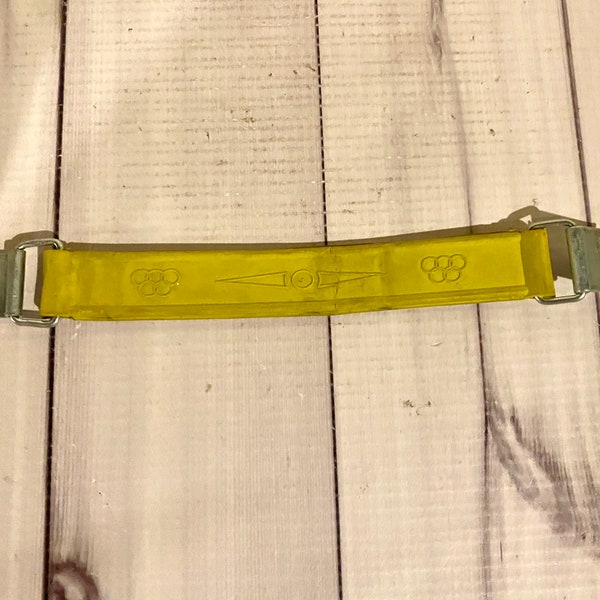 Vintage Olympics Yellow Rubber Bracelet Keychain Band