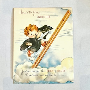 Ihre Wahl NOS Vintage Graduierung Karte Graduate High School College University Sohn Herzlichen Glückwunsch Kitsch Diplom Degree