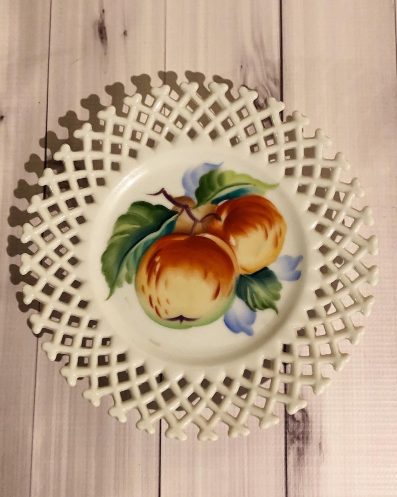 Pair of Vintage Hand Painted Lefton Decorative Fruit Plates Etsy