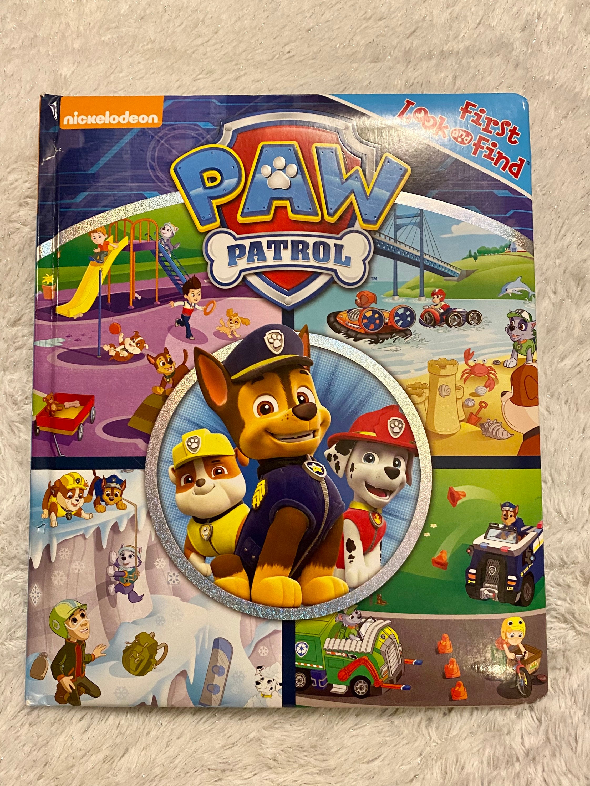 Paw Patrol First Look and Find Board Book Toddler I Spy Nickelodeon