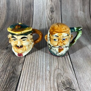 Vintage Hand Painted Toby Mug Salt and Pepper Shakers Sherbrooke Canada Souvenir