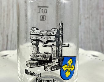 vintage Weindorf Horrweiler Souvenir Shot Glass Wine Village Museum Allemagne