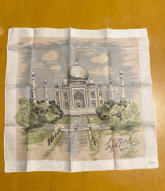 Vintage Never Used Taj Mahal Handkerchief - image 1