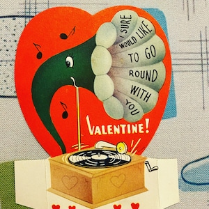Votre choix d’une carte vintage de Saint-Valentin Kitsch Éphémère Valentine Femme anthropomorphe Sœur Phonographe Sceau Singe Norcross Chatons