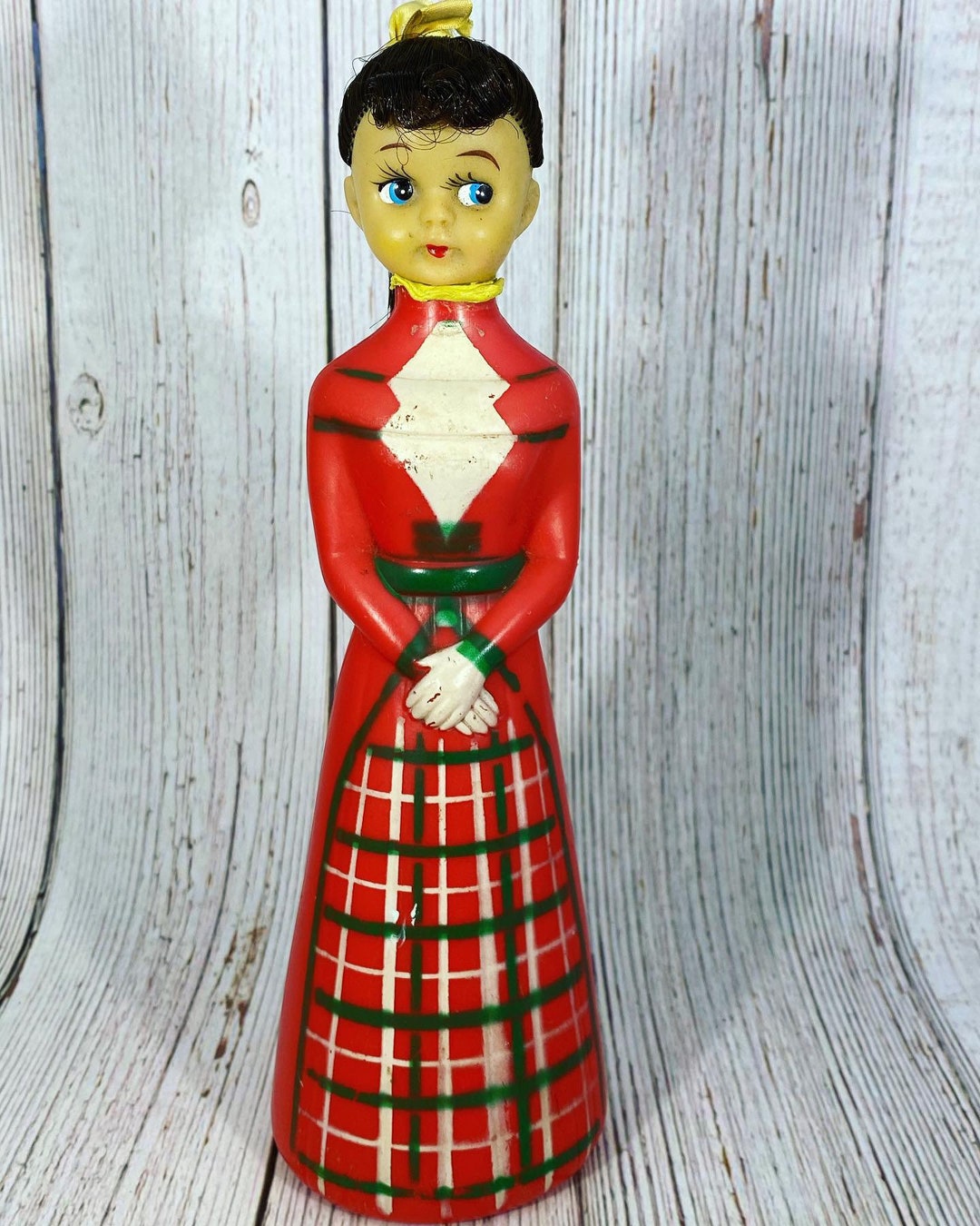 Vintage 1960s Betty Bubbles Bubble Bath Christmas Doll 12 Oz Bottle