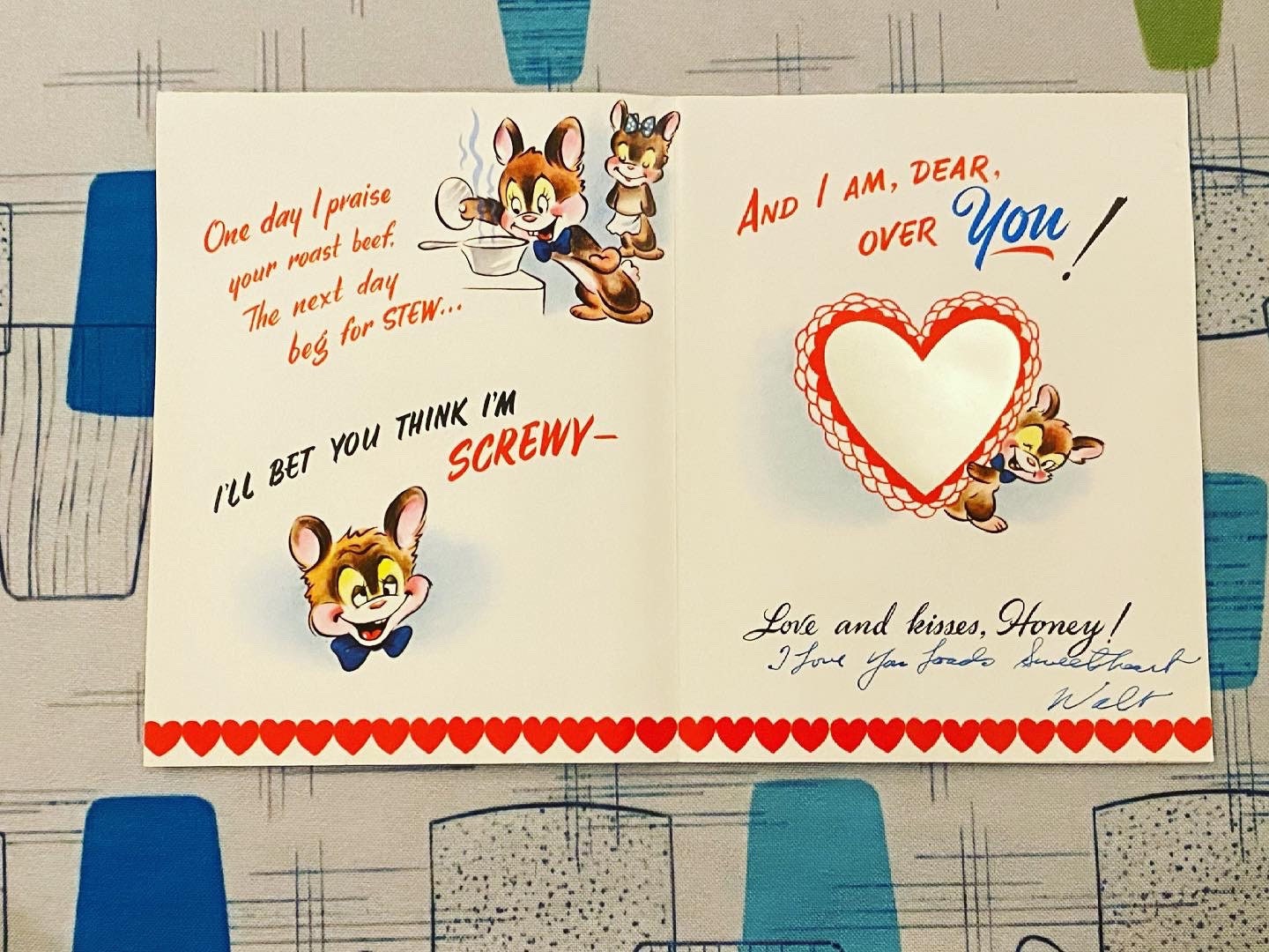 Your Choice of a Vintage Valentines Day Card Kitsch Ephemera