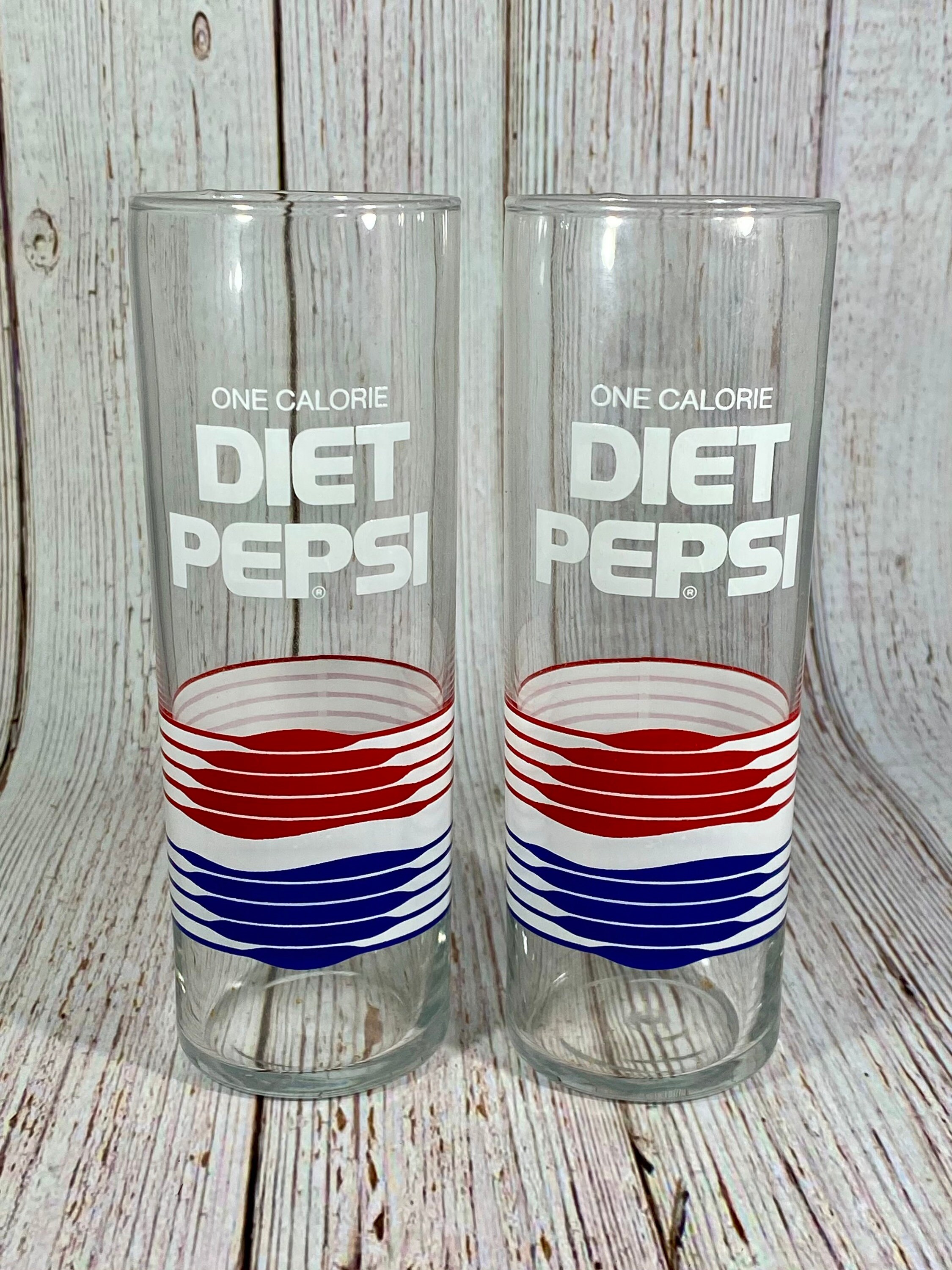 Pair of Vintage One Calorie Diet Pepsi Glasses Etsy