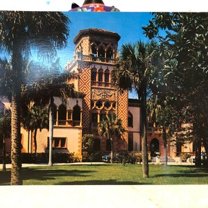 Vintage Riesen-Souvenir-Postkarte von John Ringling Residence Sarasota, Florida Junk Journal Ephemera