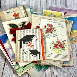 Grande lote de cartões vintage, coisas efêmeras, diário de lixo, dia dos namorados, natal, páscoa, melhoras, aniversário, artesanato