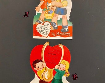 Vintage Valentine You Choose Kitsch Anthropomorphic Mechanical Glitter Animals Couple