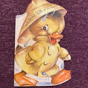 Deine Wahl einer Vintage Grußkarte Ostern Geburtstag Ephemera Kitsch Anthropomorphe Tier Ente Hase Paar Bastelbuch Journal