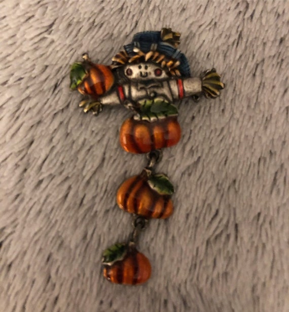 Vintage Halloween or Fall Scarecrow Pin | Etsy