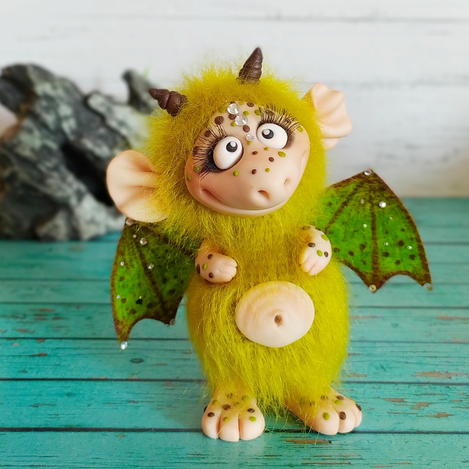 Cute Tiny Baby Dragon Figurine. Adorable fluffy dragons. | Etsy
