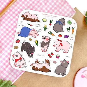 Farm Pigs 5x5" Sticker Sheet