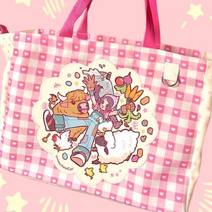 Kawaii Farmers Market Pink Tote Bag