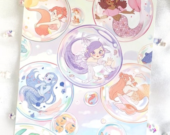 Floating Mermaid Print